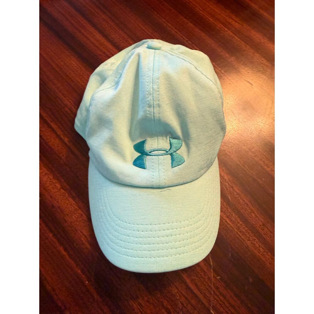 Lululemon Coral Salmon AND Under Armour Blue Baseball Hat Adjustable One Size